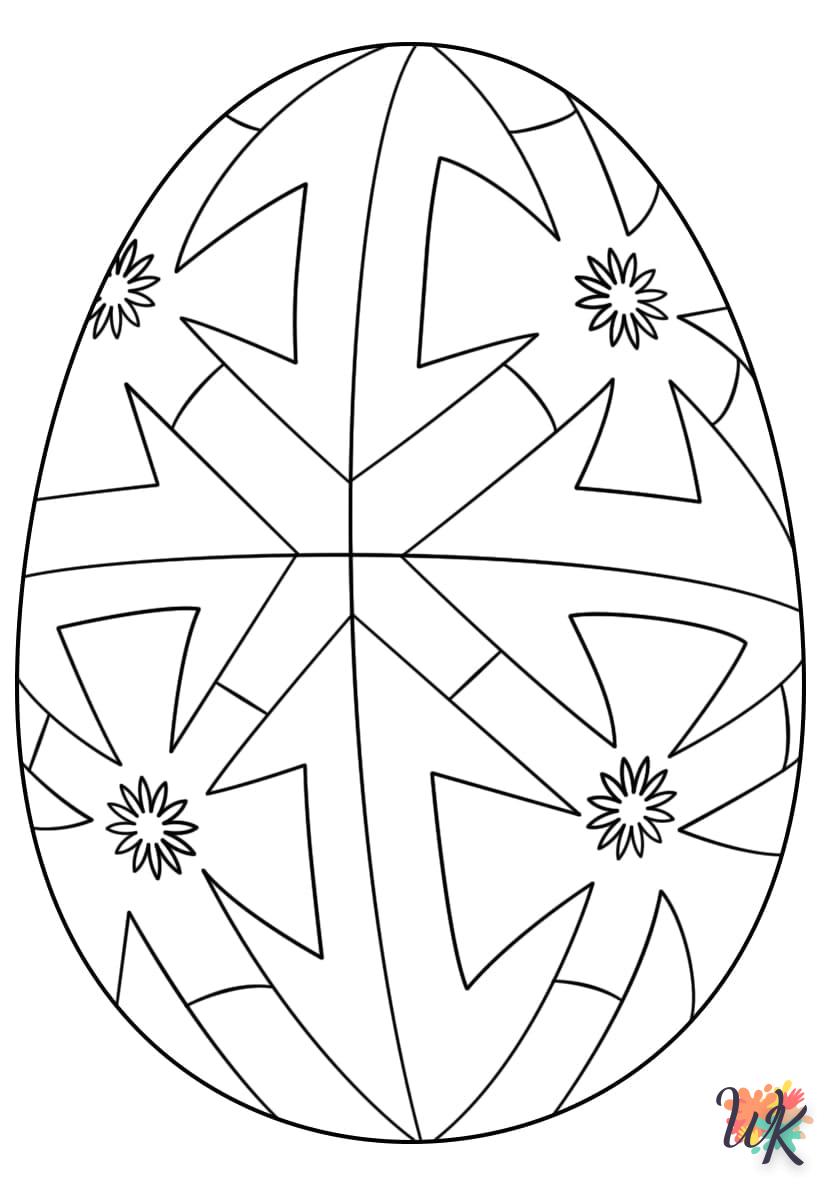 coloriage Oeuf de Pâques  a imprimer enfant 10 ans