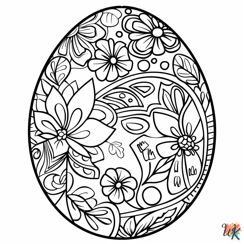 coloriage Oeuf de Pâques  7 ans en ligne gratuit à imprimer