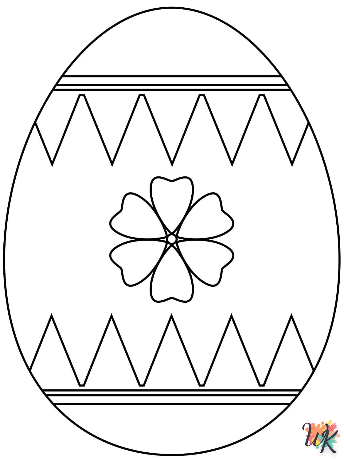 coloriage Oeuf de Pâques  a imprimer enfant 6 ans