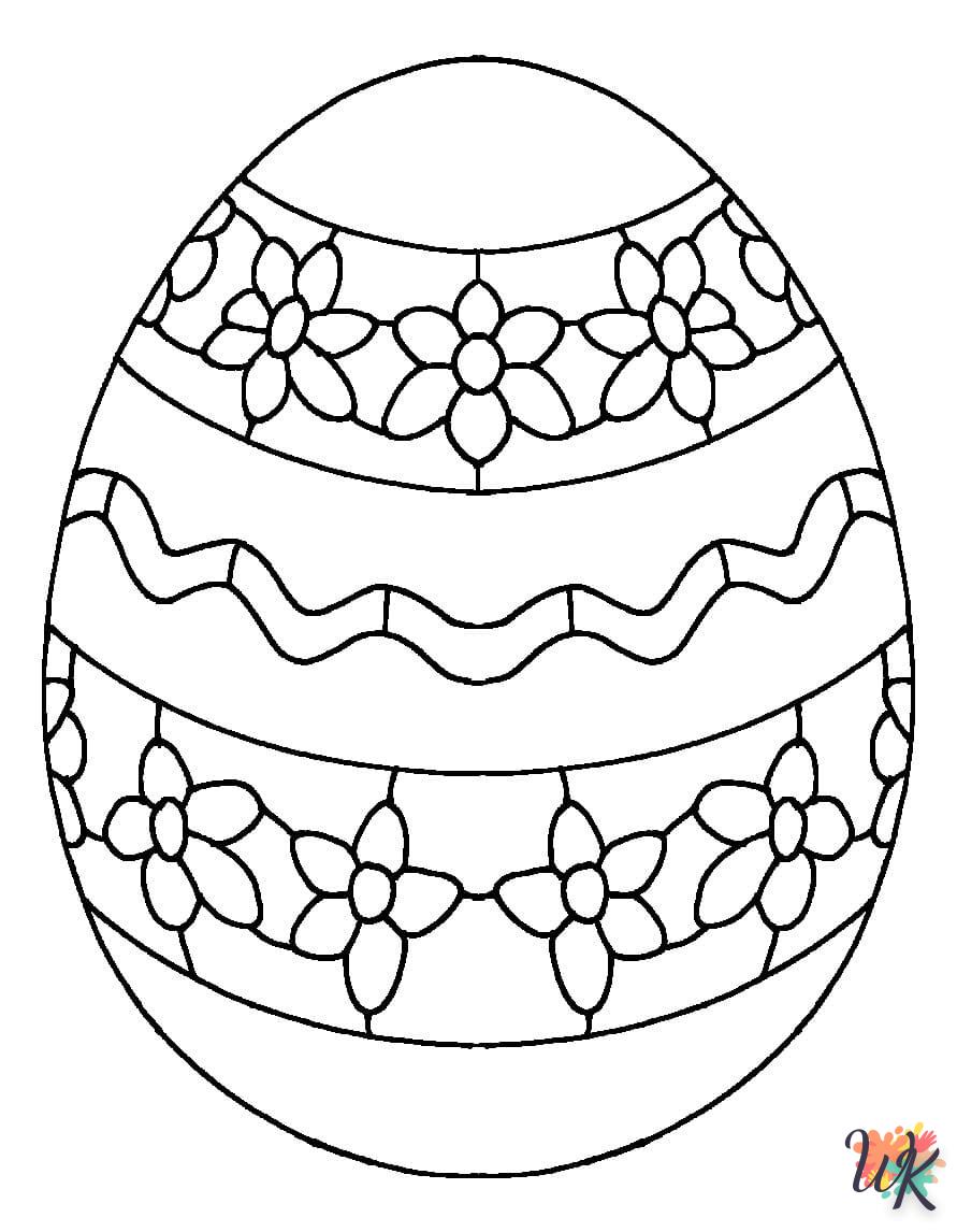 coloriage Oeuf de Pâques  enfant a imprimer