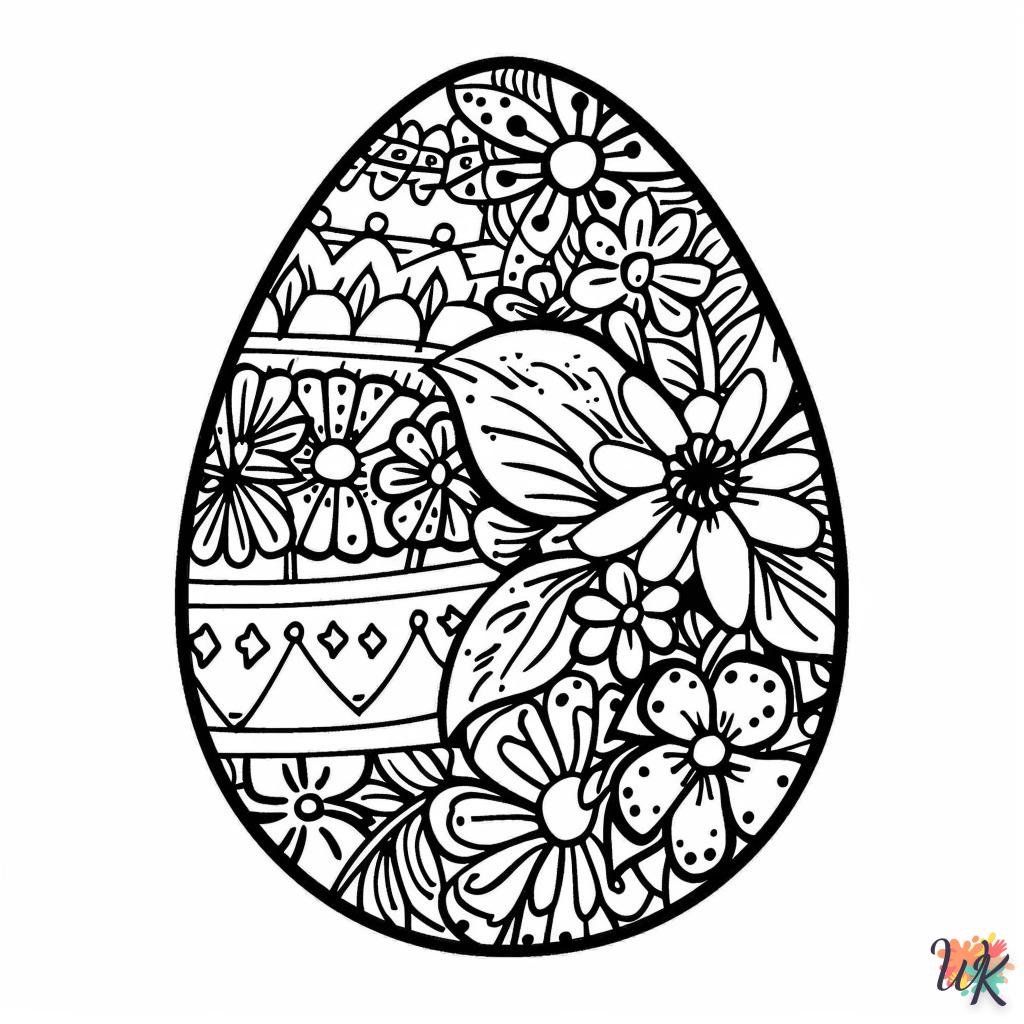 coloriage Oeuf de Pâques  enfant 8 ans a imprimer