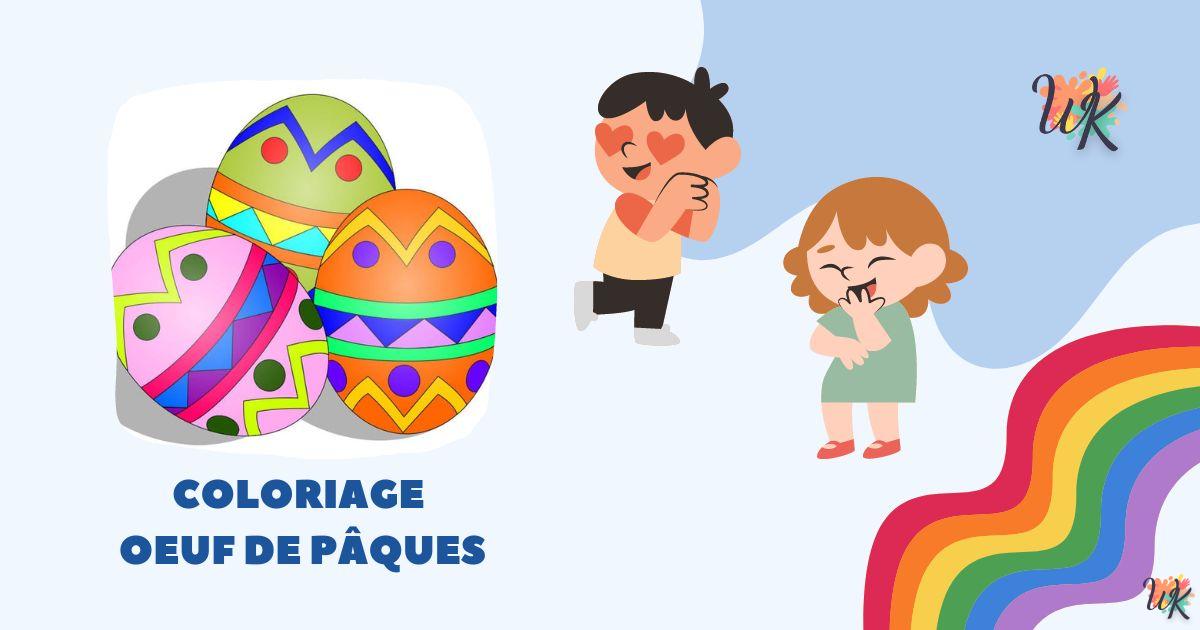 Coloriage Oeuf de Pâques Spécial vacances pour les enfants 2 Coloriage Oeuf de Pâques Spécial vacances pour les enfants