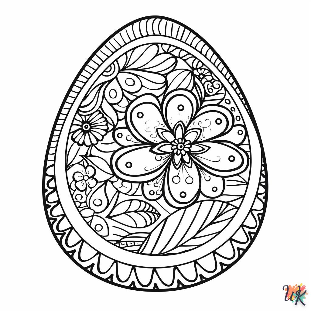 coloriage Oeuf de Pâques  en ligne pour enfant