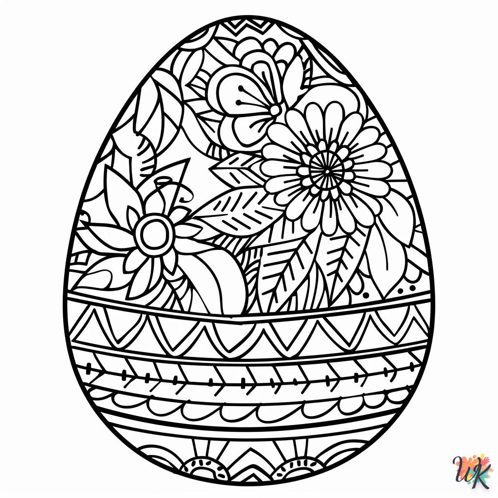 coloriage Oeuf de Pâques  à imprimer pour enfant de 6 ans