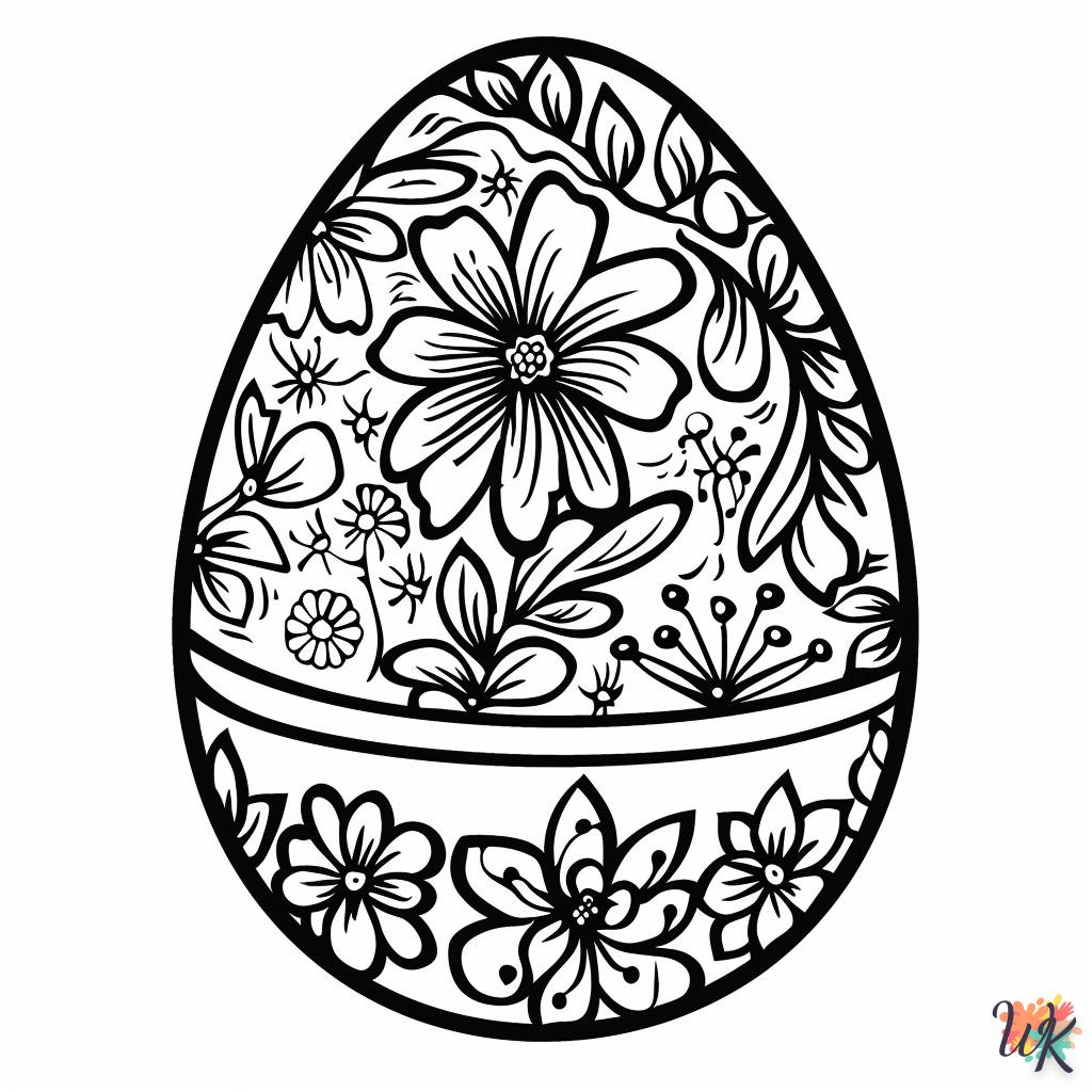 imprimer coloriage Oeuf de Pâques  pour enfant