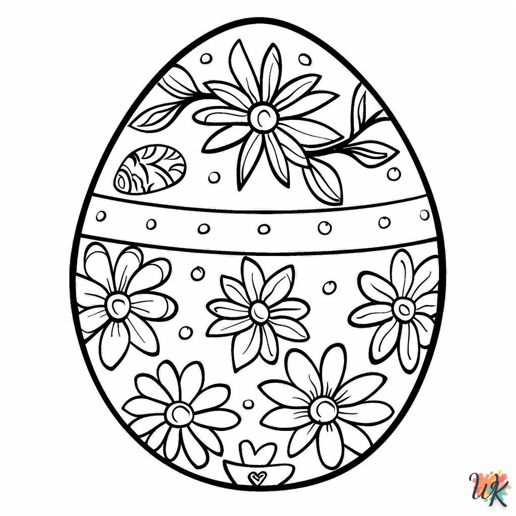 coloriage Oeuf de Pâques  animaux enfant a imprimer