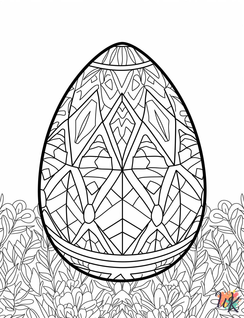 coloriage Oeuf de Pâques  enfant à imprimer pdf