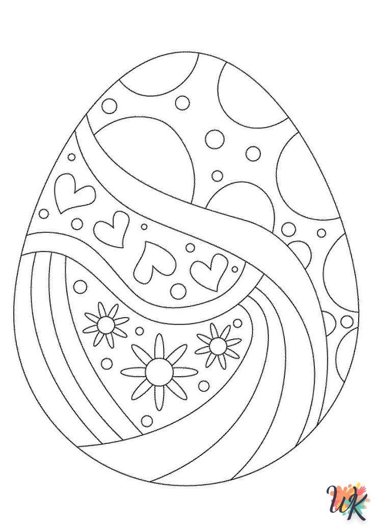 coloriage Oeuf de Pâques  à imprimer kawaii