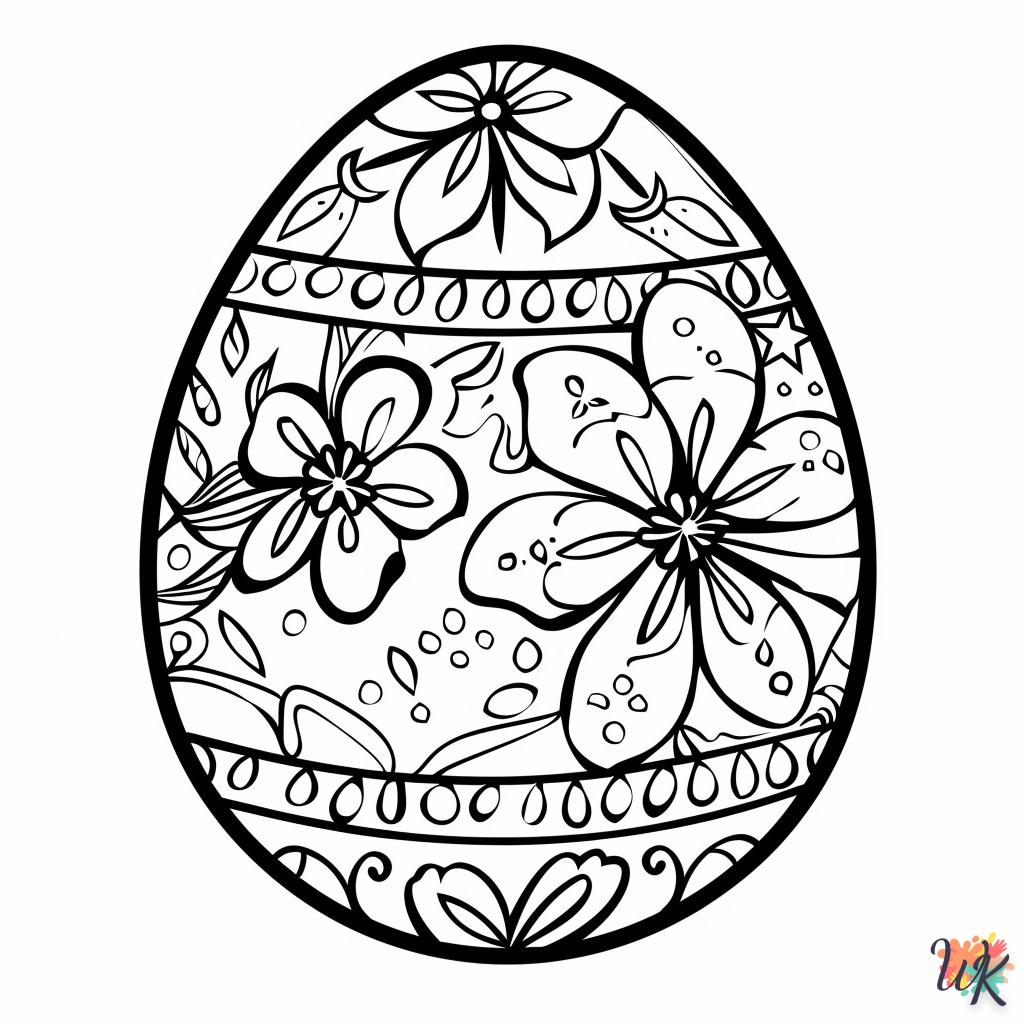 coloriage Oeuf de Pâques  et decoupage