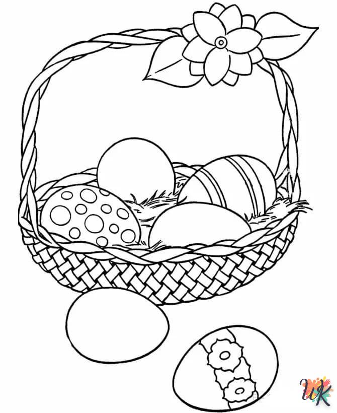 coloriage Oeuf de Pâques  enfant a imprimer