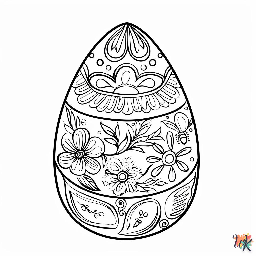 coloriage Oeuf de Pâques  pour enfant de 5 ans