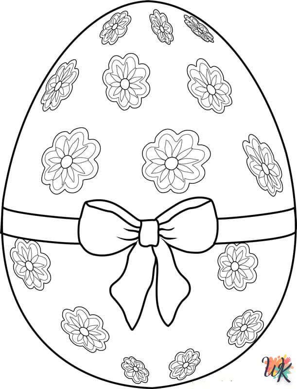 coloriage Oeuf de Pâques  enfant 7 ans a imprimer