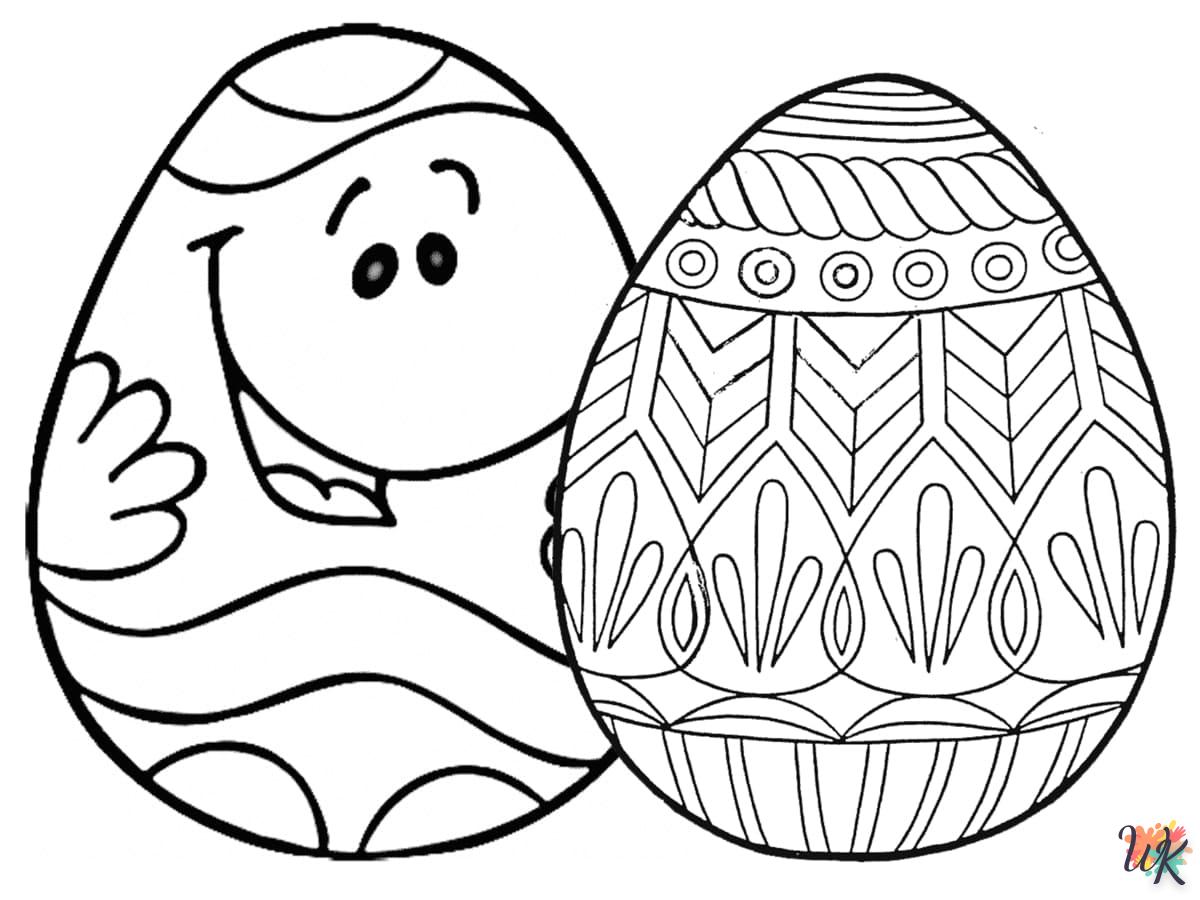 coloriage Oeuf de Pâques  enfant 7 ans a imprimer