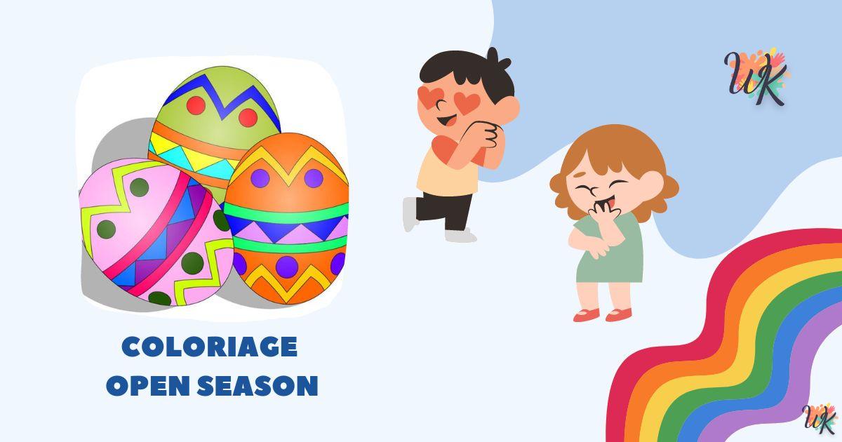 Coloriage Oeuf de Pâques Spécial vacances pour les enfants