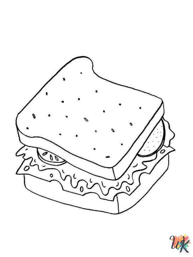 coloriage Sandwich  enfant à imprimer pdf