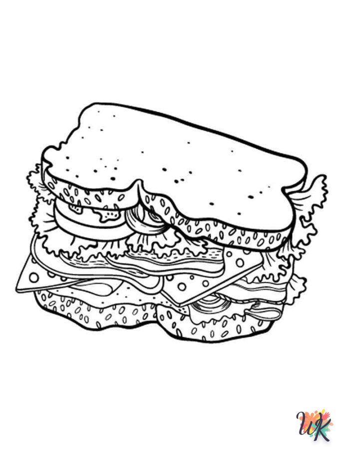 coloriage Sandwich  enfant 2 ans a imprimer