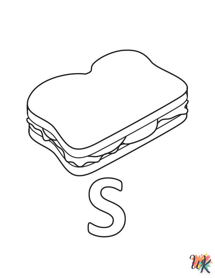 coloriage Sandwich  a imprimer enfant 5 ans