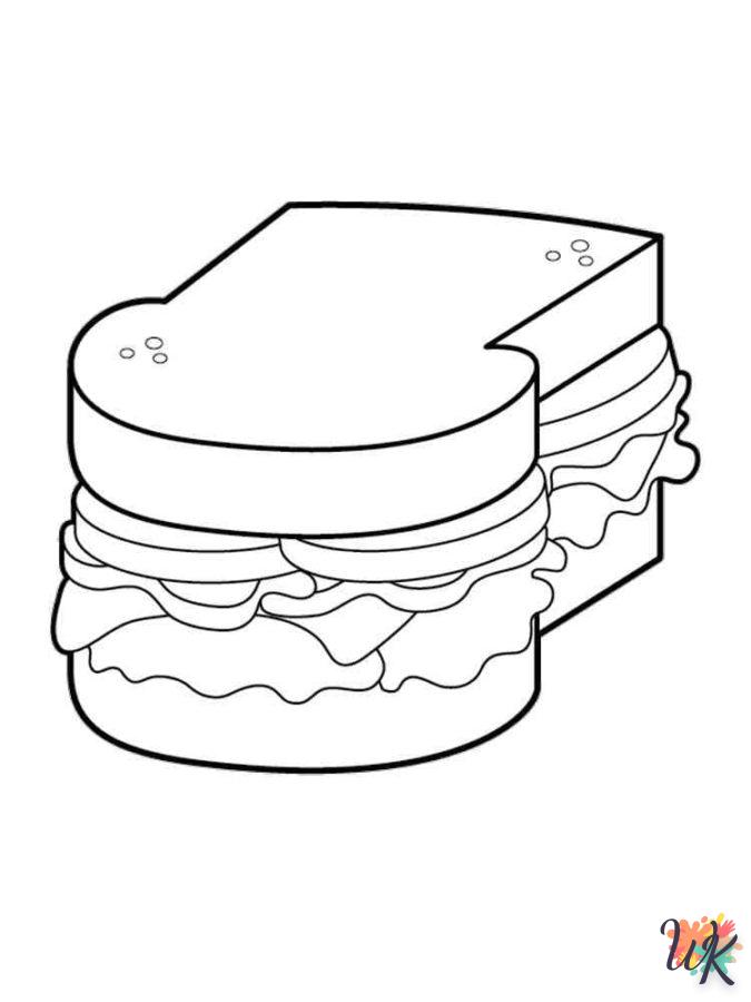 coloriage Sandwich  pour enfants