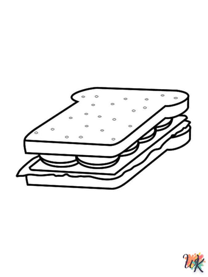 coloriage Sandwich  animaux enfant a imprimer