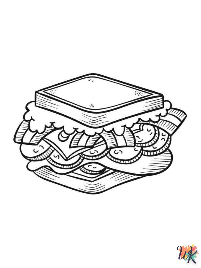 coloriage Sandwich  à imprimer gratuitement