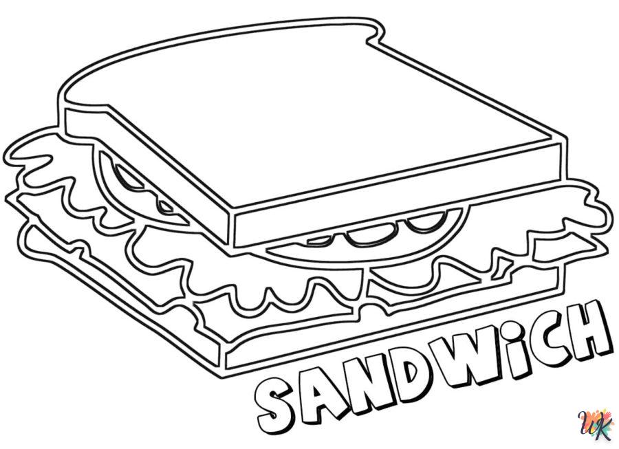 télécharger coloriage Sandwich  gratuit