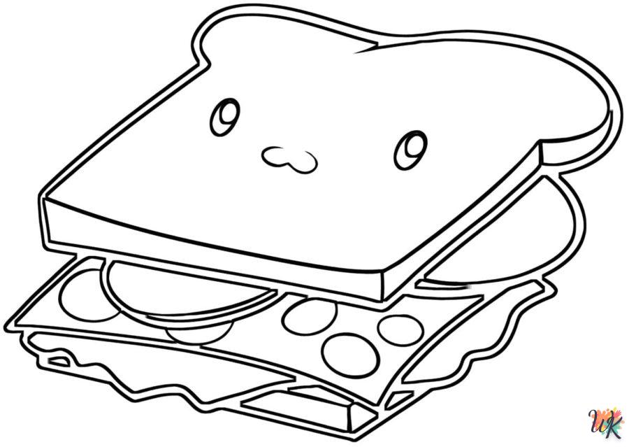 coloriage Sandwich  pour enfants a imprimer gratuit