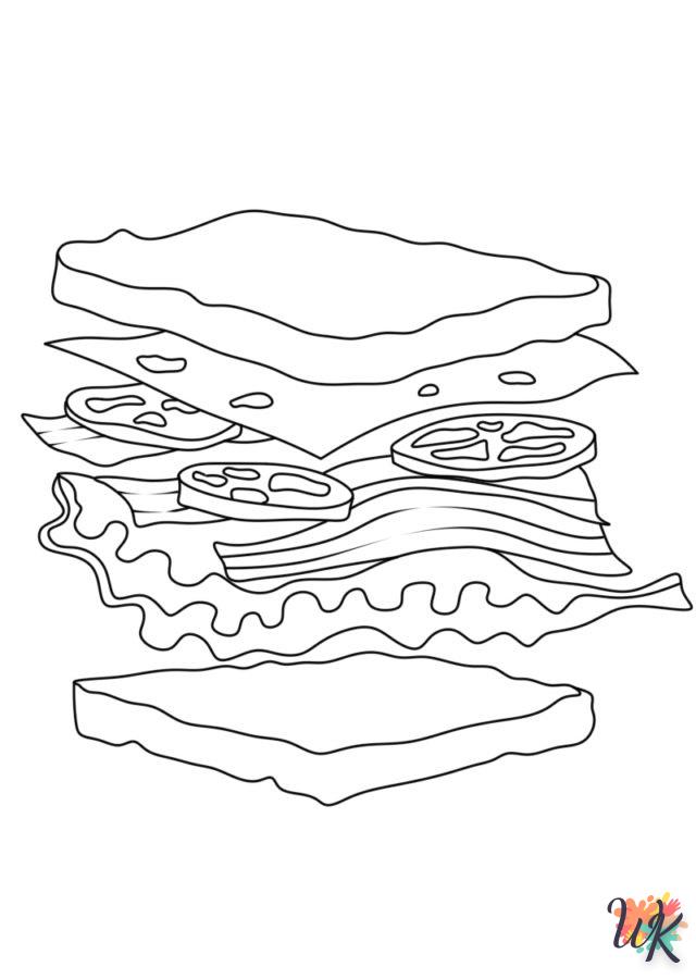 coloriage Sandwich  pour enfant de à imprimer