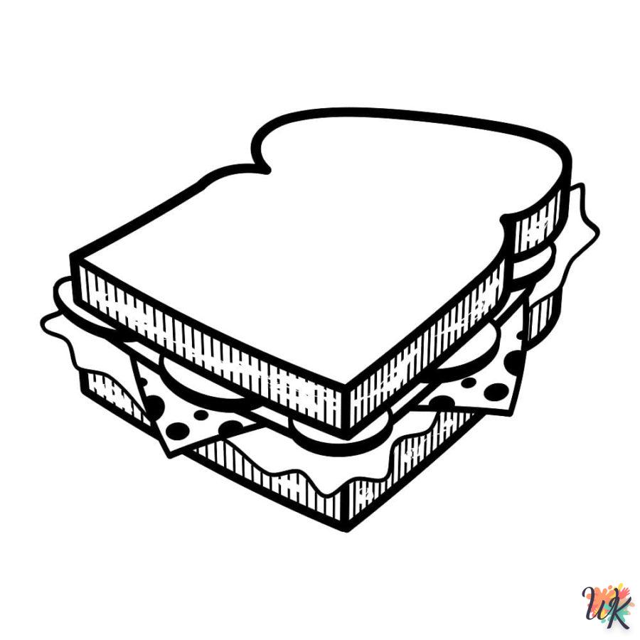 coloriage Sandwich  à imprimer