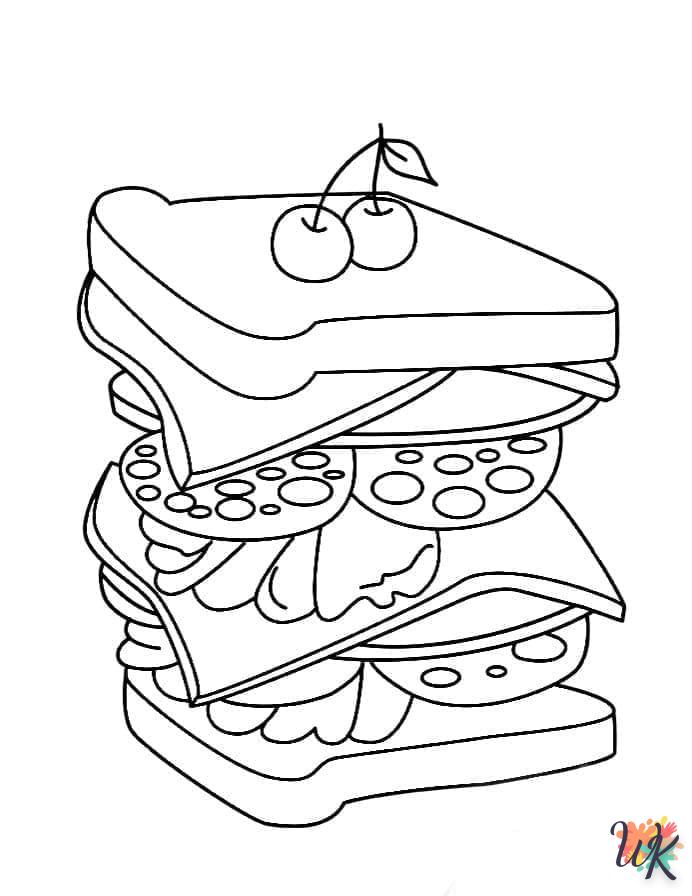 coloriage Sandwich  licorne en ligne gratuit à imprimer