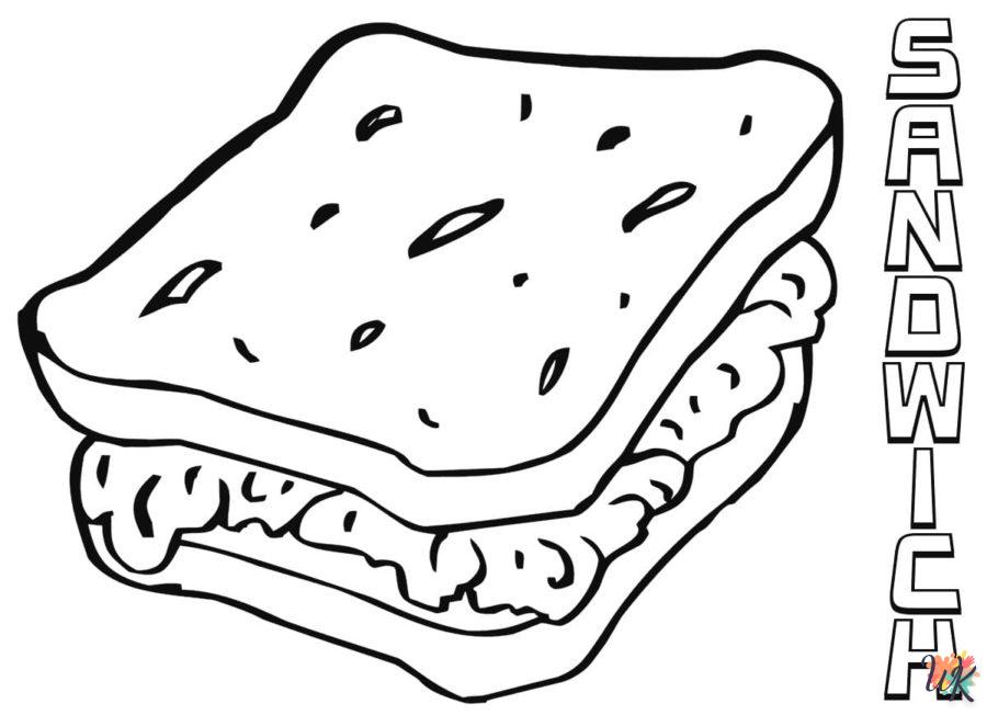 image de coloriage Sandwich  pour enfant