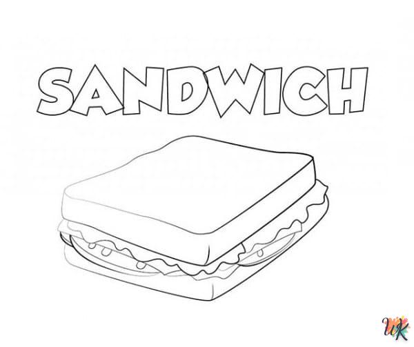 coloriage Sandwich  a dessiner en ligne