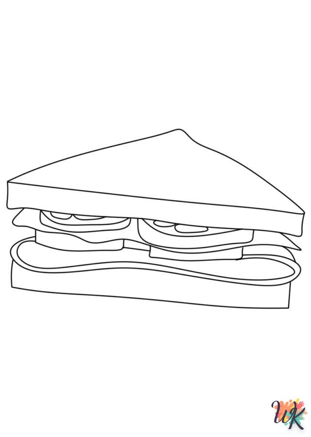 coloriage Sandwich  et apprentissage