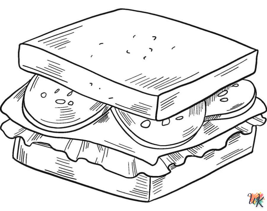 coloriage Sandwich  en ligne gratuit pour 12 ans