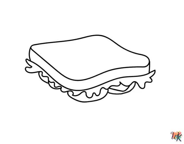 coloriage Sandwich  pour enfant de 4 ans