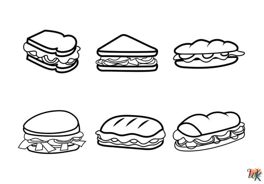 coloriage Sandwich  a imprimer