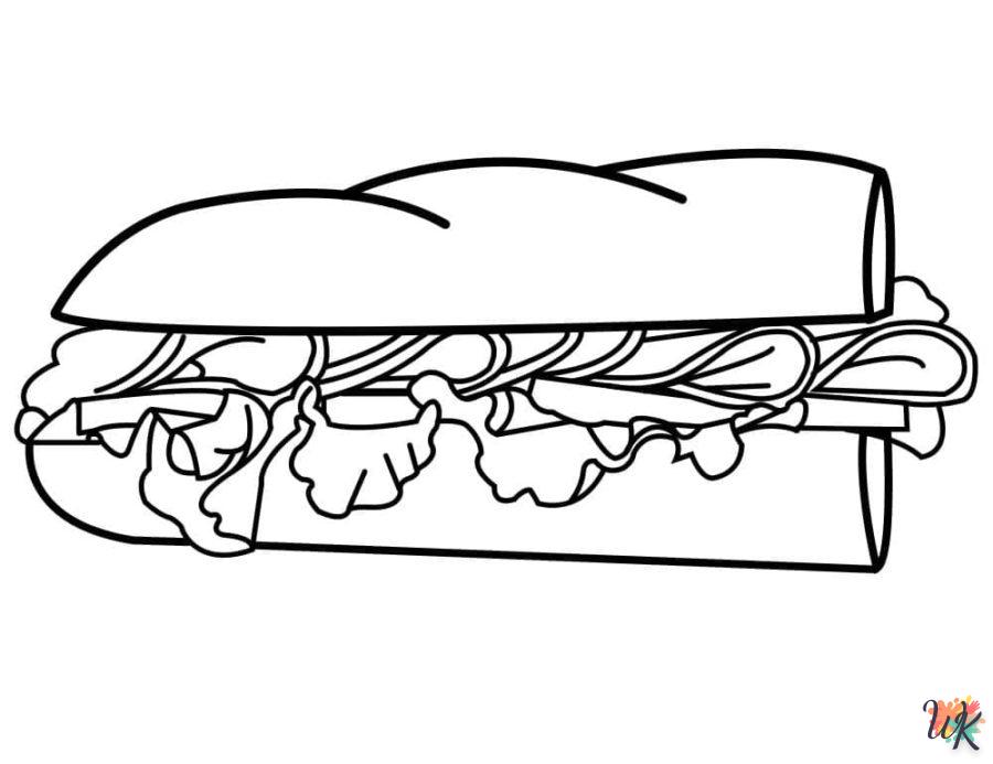 coloriage Sandwich  en ligne pour bebe de 2 ans