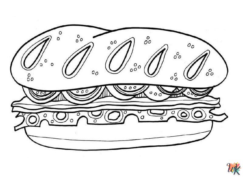 coloriage Sandwich  en ligne gratuit pour 12 ans