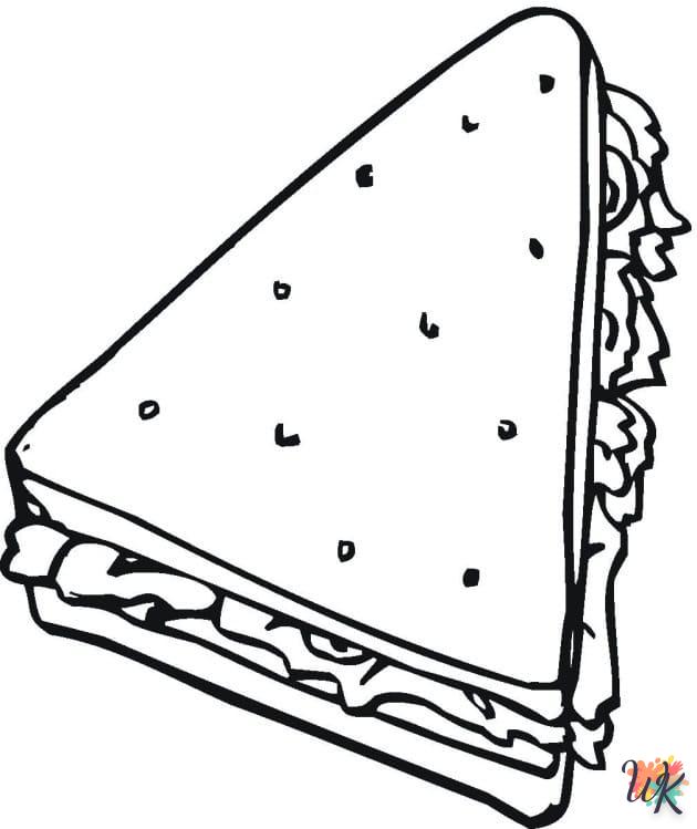 coloriage Sandwich  pour enfant de 5 ans