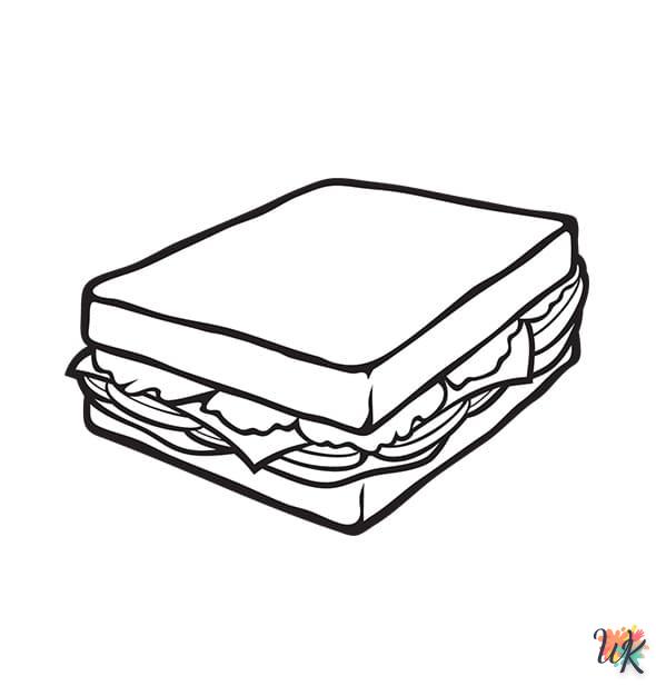 coloriage Sandwich  à colorier en ligne gratuit