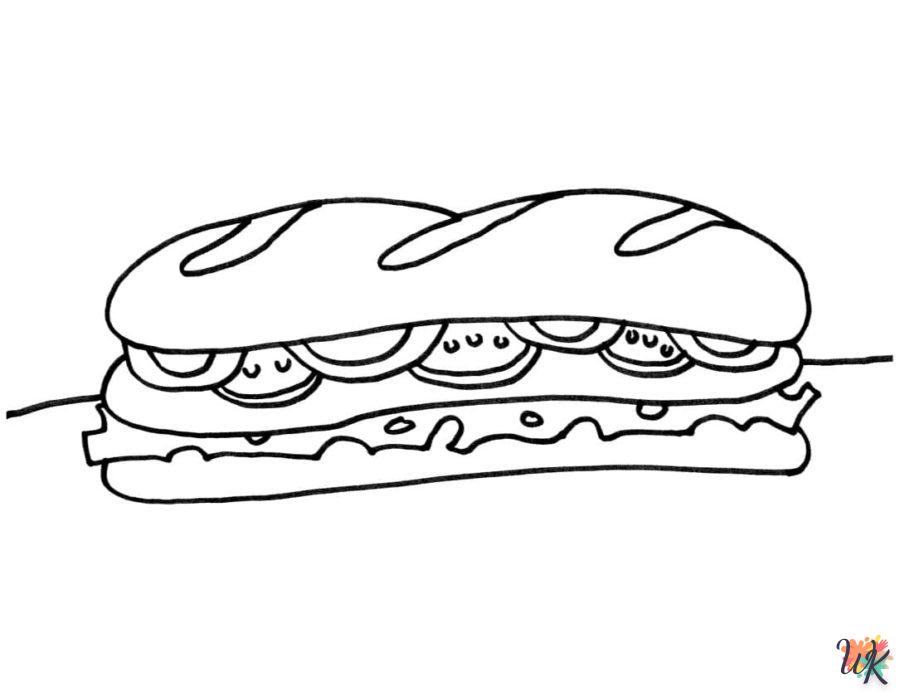 coloriage Sandwich  de noël gratuit à imprimer en ligne