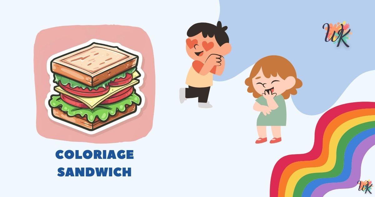 Coloriage Sandwich Imprimable et Téléchargeable