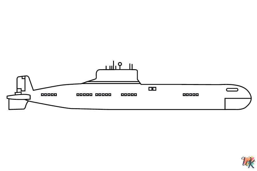 coloriage Sous-Marin  de noël gratuit à imprimer en ligne