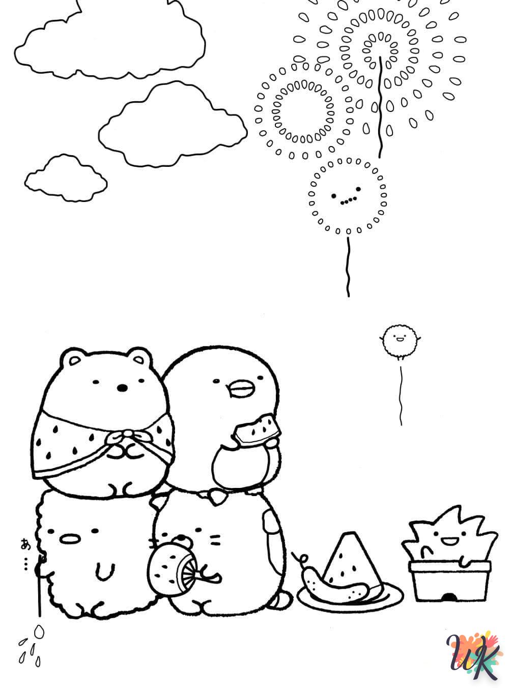 coloriage Sumikko Gurashi  pour enfant de 3 ans