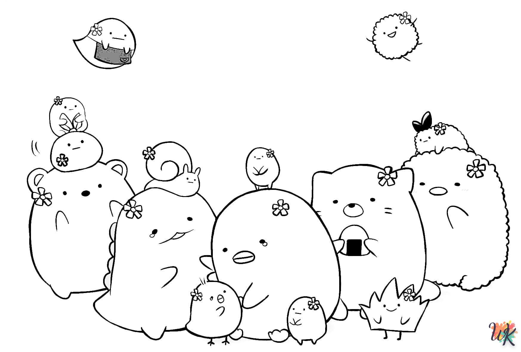 coloriage Sumikko Gurashi  dinosaures en ligne gratuit à imprimer