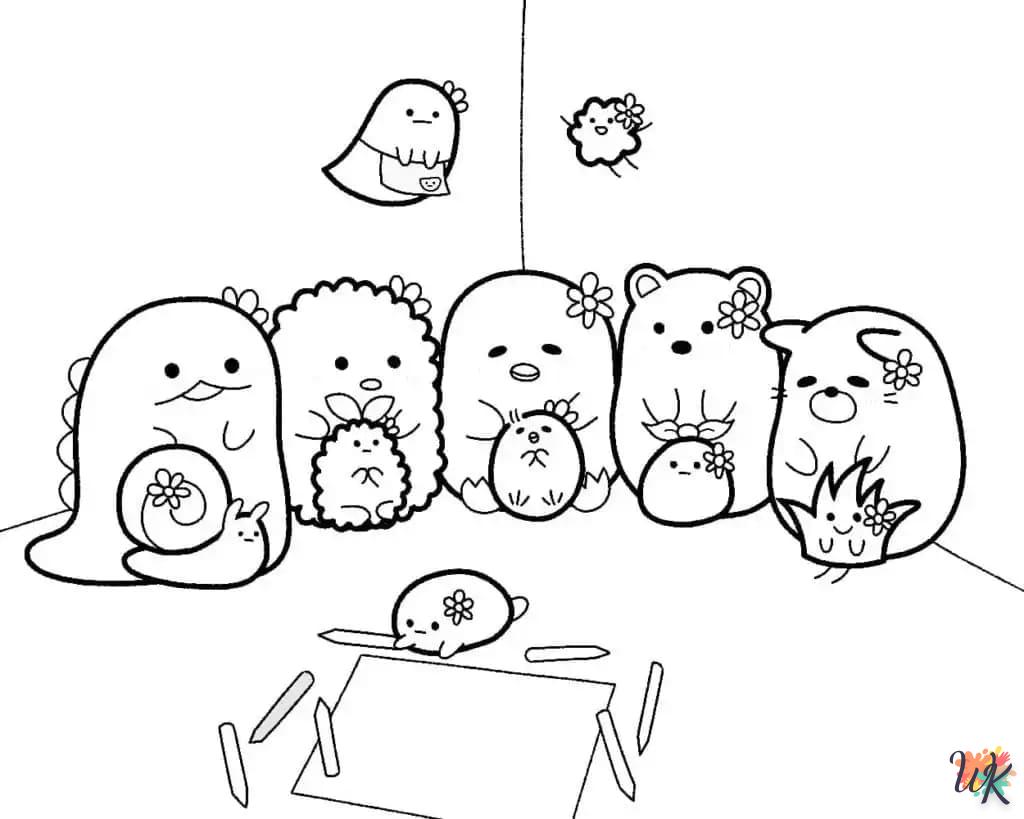 coloriage Sumikko Gurashi  à imprimer pour enfant de 9 ans