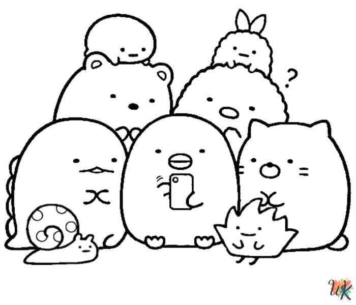 coloriage Sumikko Gurashi  dinosaures en ligne gratuit à imprimer