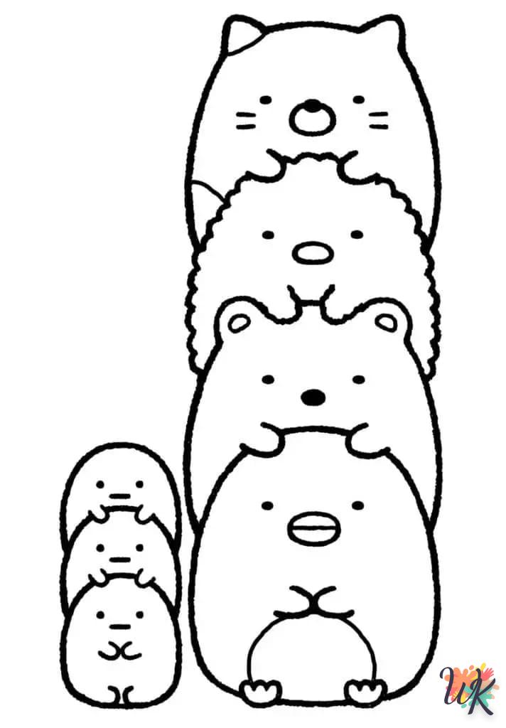 coloriage Sumikko Gurashi  de noël gratuit à imprimer en ligne