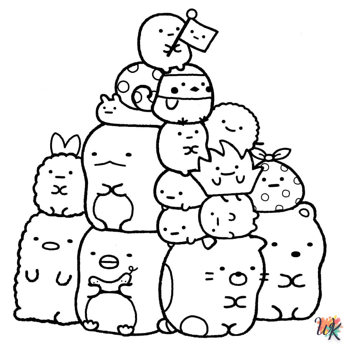 coloriage Sumikko Gurashi  à imprimer pour enfant de 2 ans