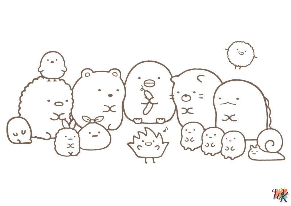 coloriage Sumikko Gurashi  dinosaures en ligne gratuit à imprimer