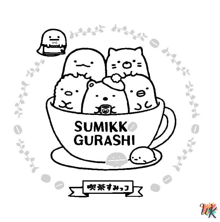 coloriage Sumikko Gurashi  et apprentissage